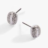 Coffee Bean Pave Crystal Stud Earrings - Aaria Tees Aaria Tees