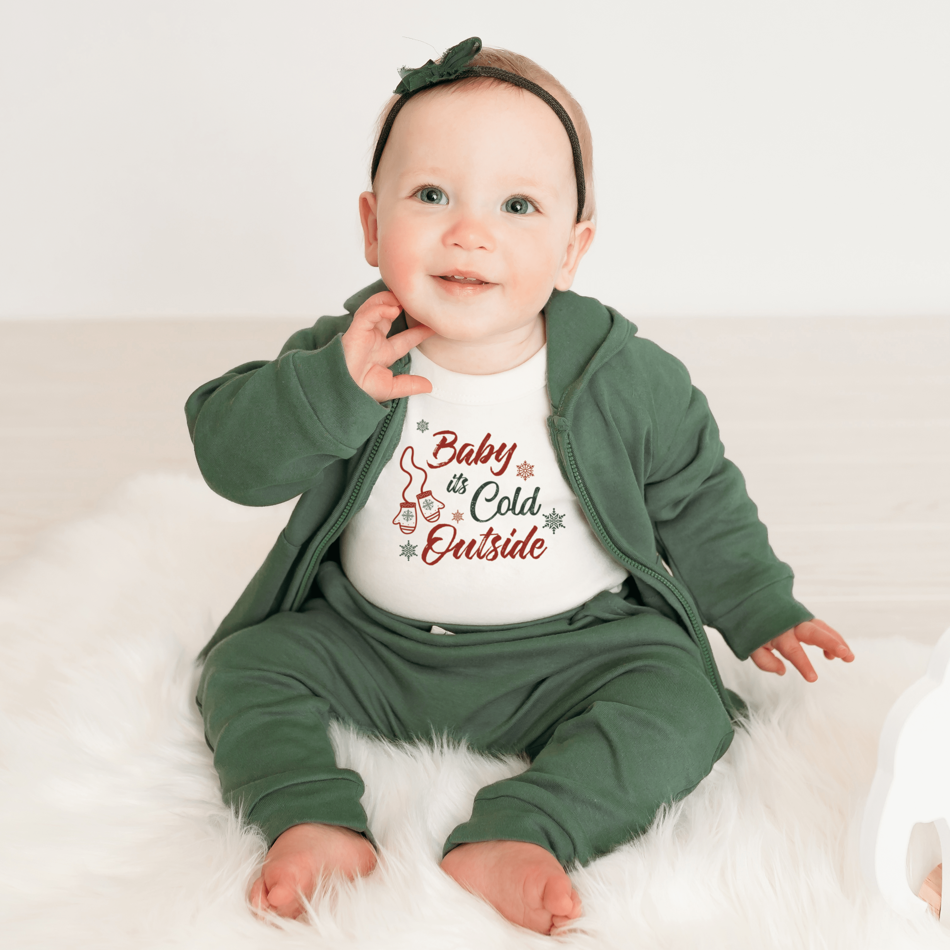 long sleeve graphic bodysuit | baby its cold outside - Aaria Tees Aaria Tees