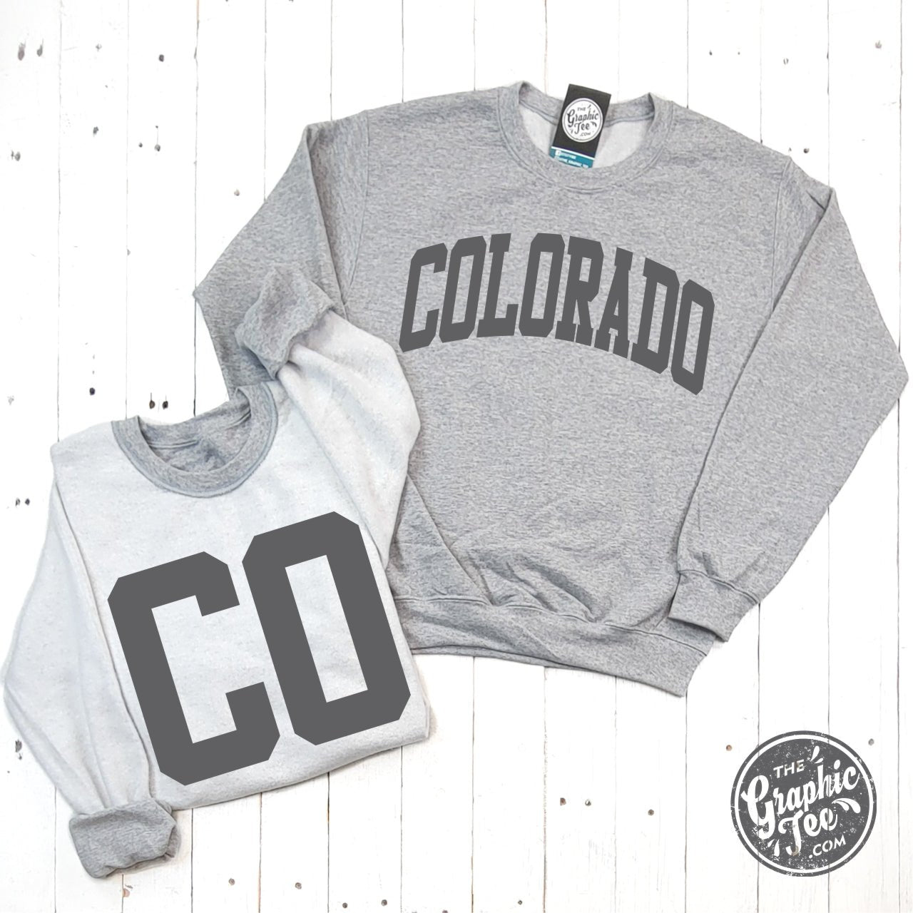 Colorado Reversible Sport Grey Crewneck Sweatshirt - Aaria Tees Aaria Tees