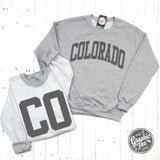 Colorado Reversible Sport Grey Crewneck Sweatshirt - Aaria Tees Aaria Tees