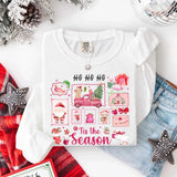 Comfort Colors Long Sleeve Ho Ho Ho Tis The Season Christmas Shirt - Aaria Tees Aaria Tees