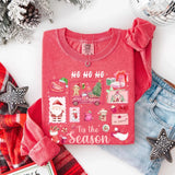 Comfort Colors Long Sleeve Ho Ho Ho Tis The Season Christmas Shirt - Aaria Tees Aaria Tees