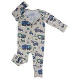 Trucks Diggers Construction Convertible Romper Aaria Tees