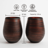 Black Swirl Stemless Wine Glasses Aaria Tees
