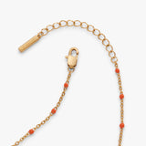 Coral Enameled Chain Coin Station Anklet - Aaria Tees Aaria Tees