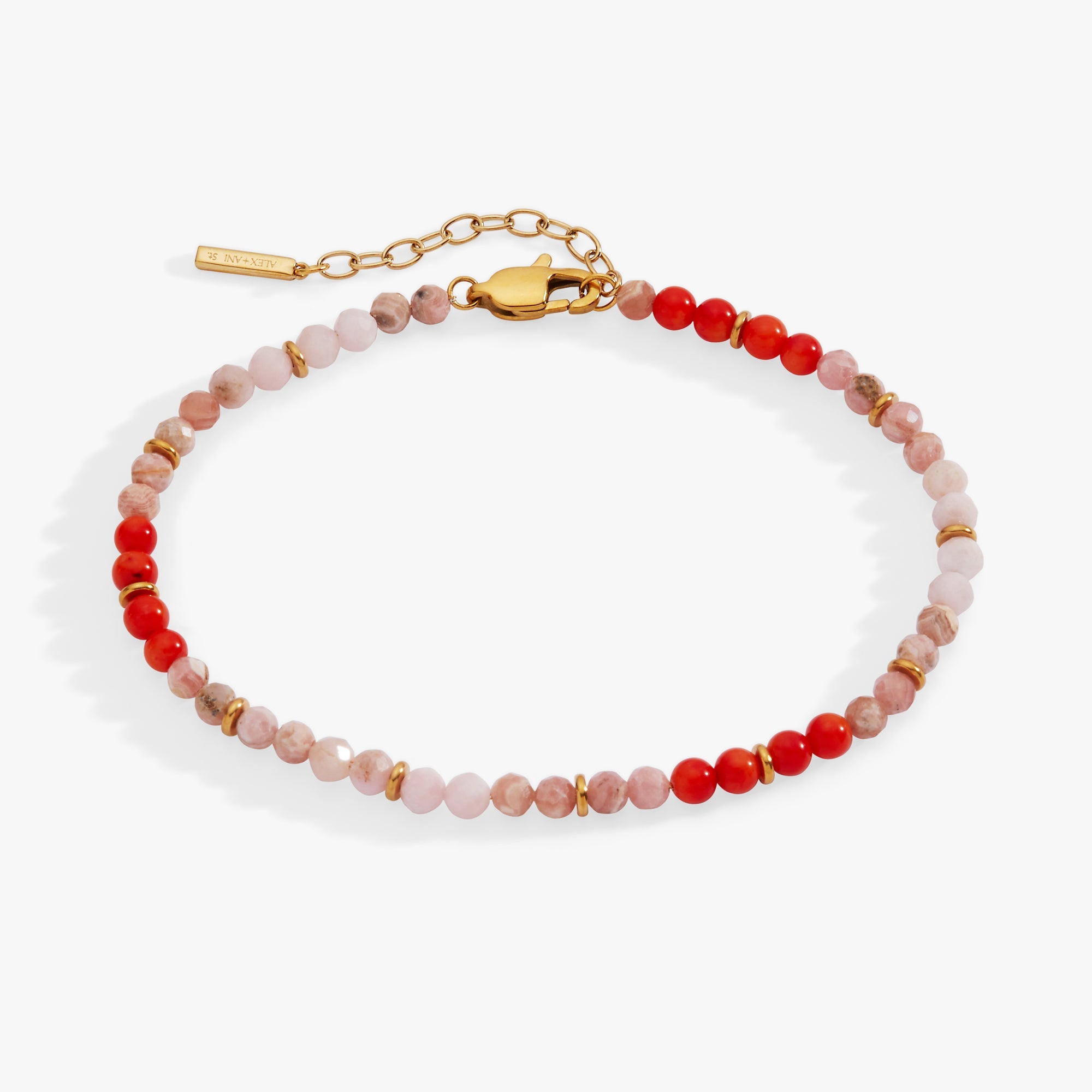 Coral Ombre Semi-Precious Beaded Anklet - Aaria Tees Aaria Tees