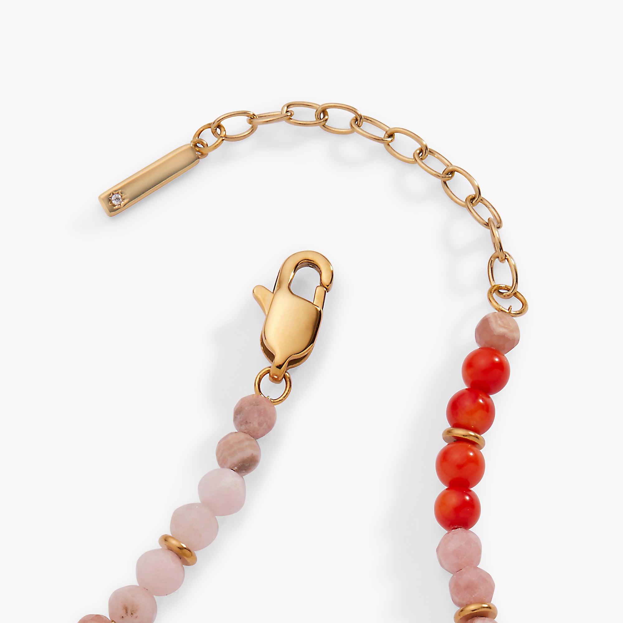 Coral Ombre Semi-Precious Beaded Anklet - Aaria Tees Aaria Tees