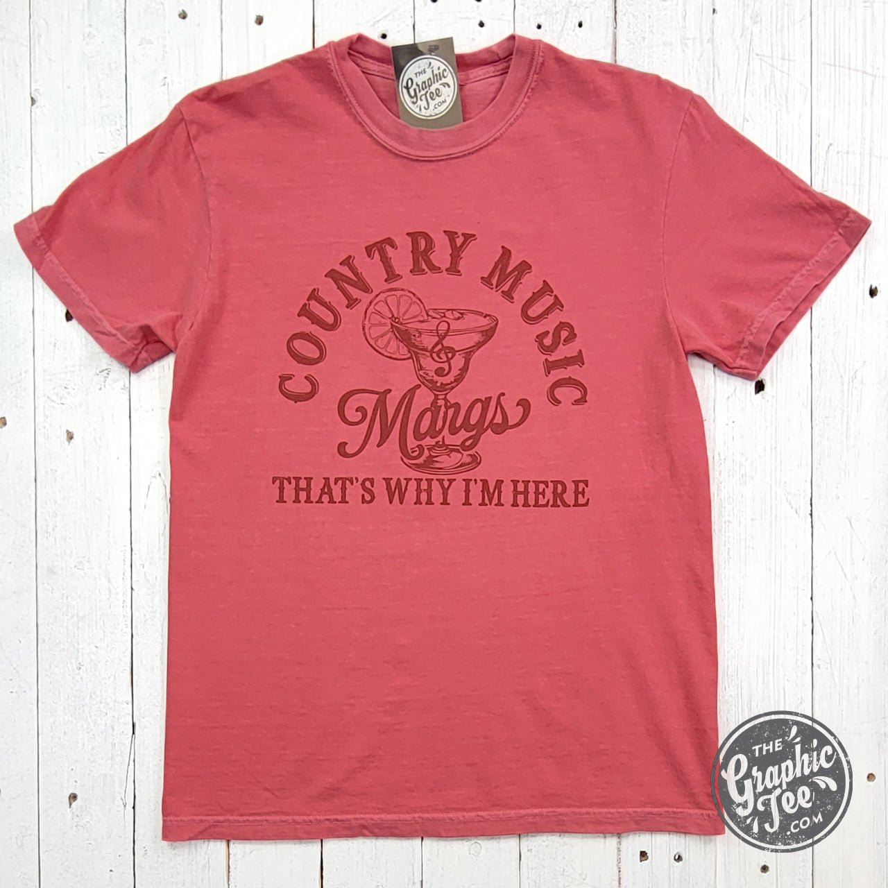 Country Music and Margs Watermelon Garment Dyed Short Sleeve Tee - Aaria Tees Aaria Tees