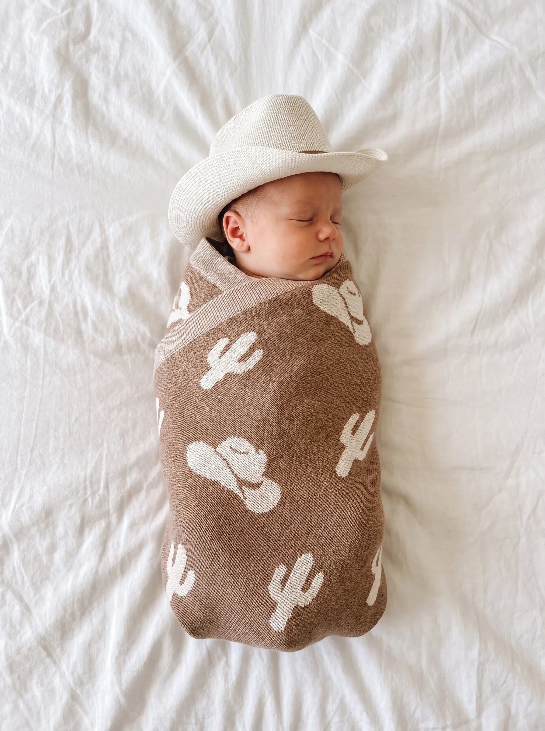 Cactus Jacquard Knit Baby Blanket - Aaria Tees Aaria Tees