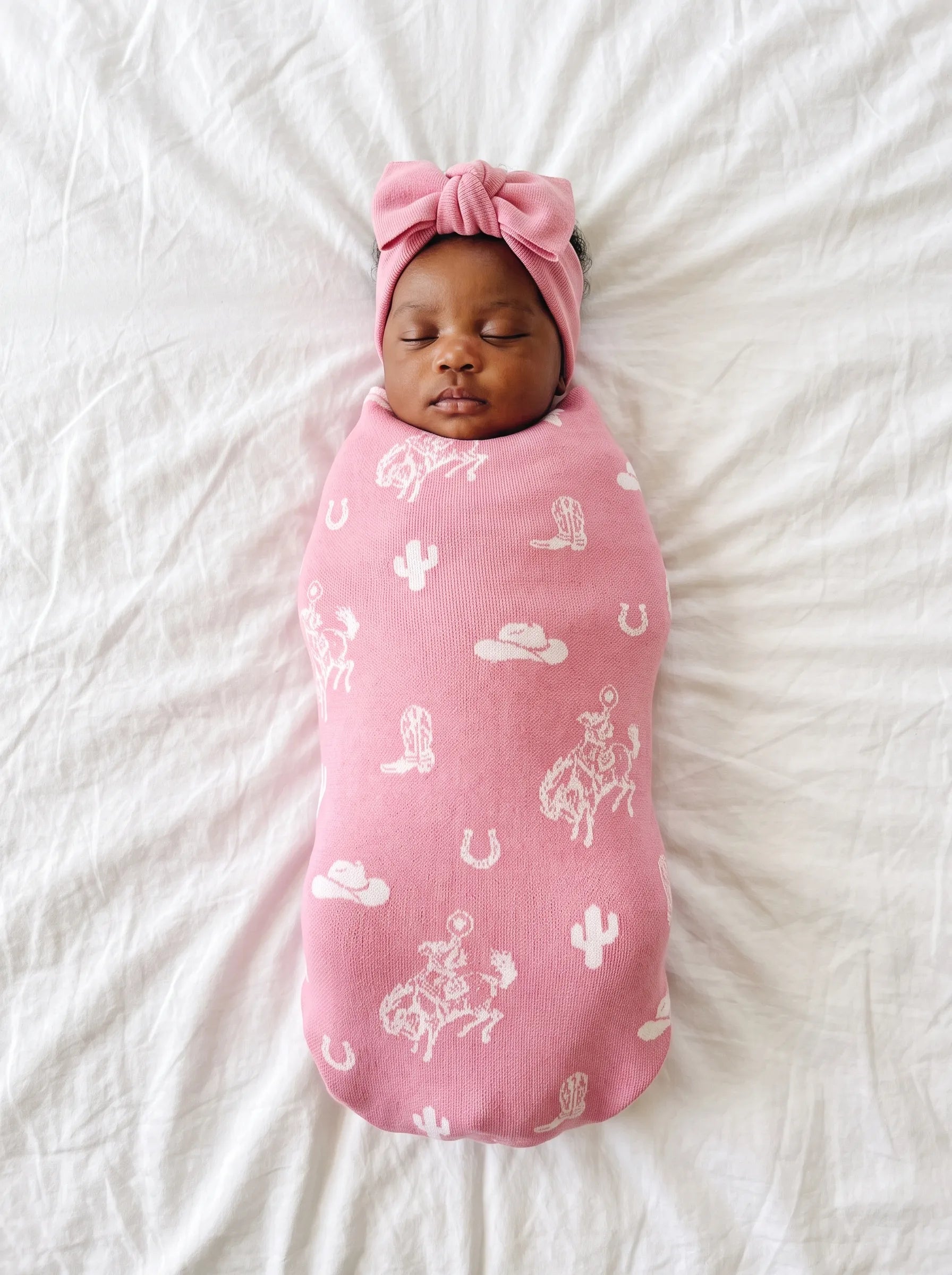 Cowgirl Jacquard Knit Baby Blanket - Aaria Tees Aaria Tees