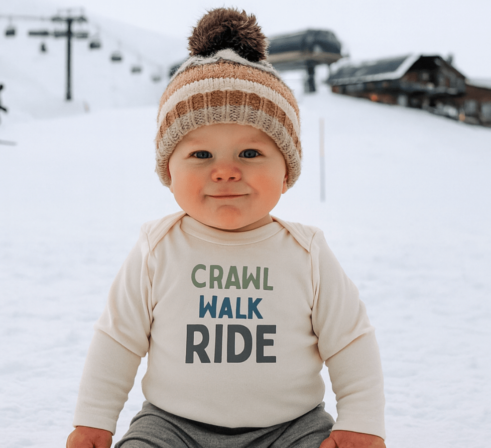 long sleeve graphic bodysuit | crawl walk ride - Aaria Tees Aaria Tees
