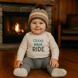 long sleeve graphic bodysuit | crawl walk ride - Aaria Tees Aaria Tees