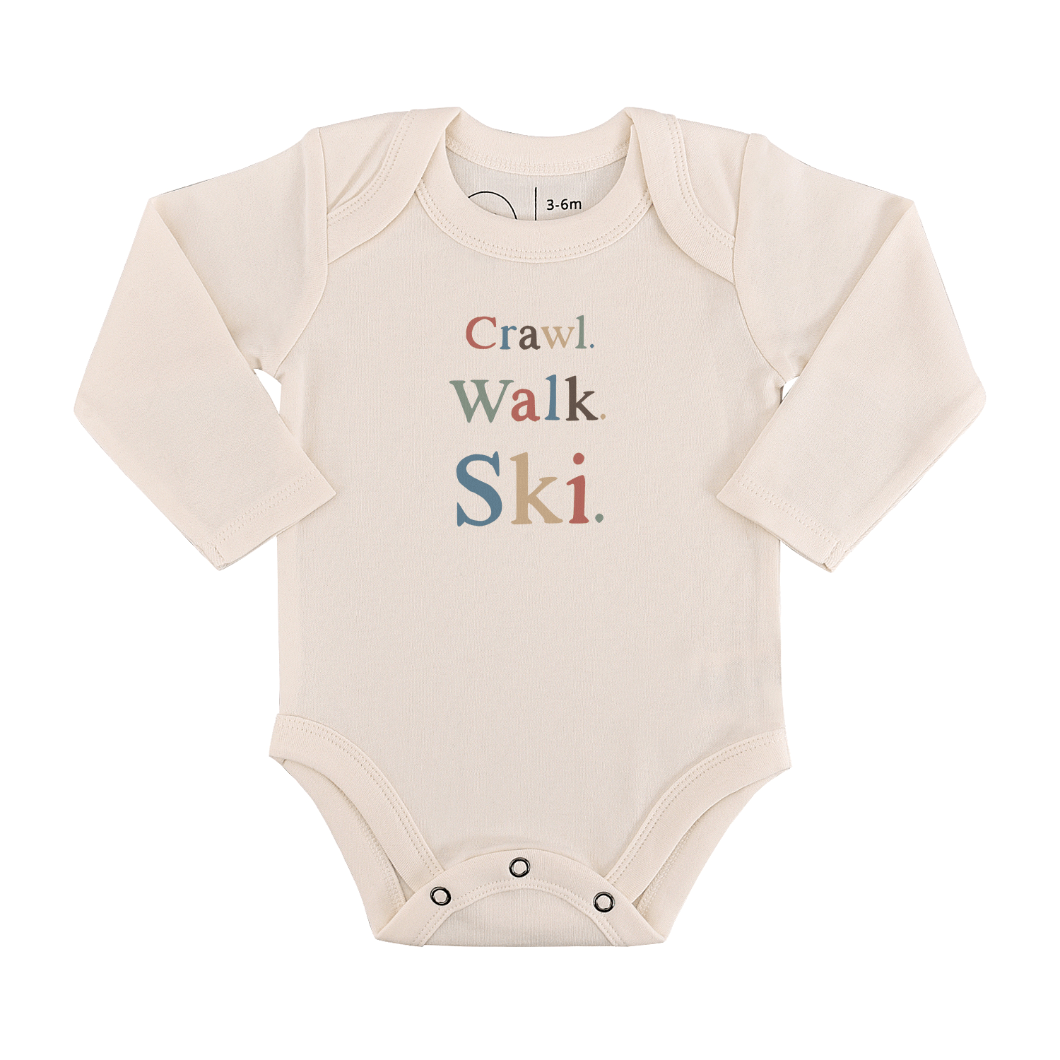 long sleeve graphic bodysuit | crawl walk ski - Aaria Tees Aaria Tees