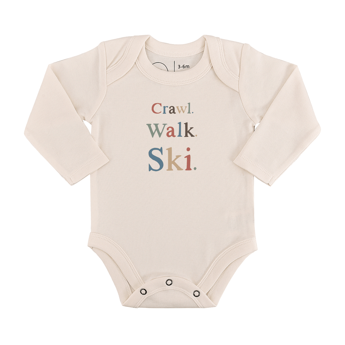 long sleeve graphic bodysuit | crawl walk ski - Aaria Tees