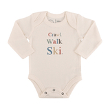 long sleeve graphic bodysuit | crawl walk ski - Aaria Tees Aaria Tees