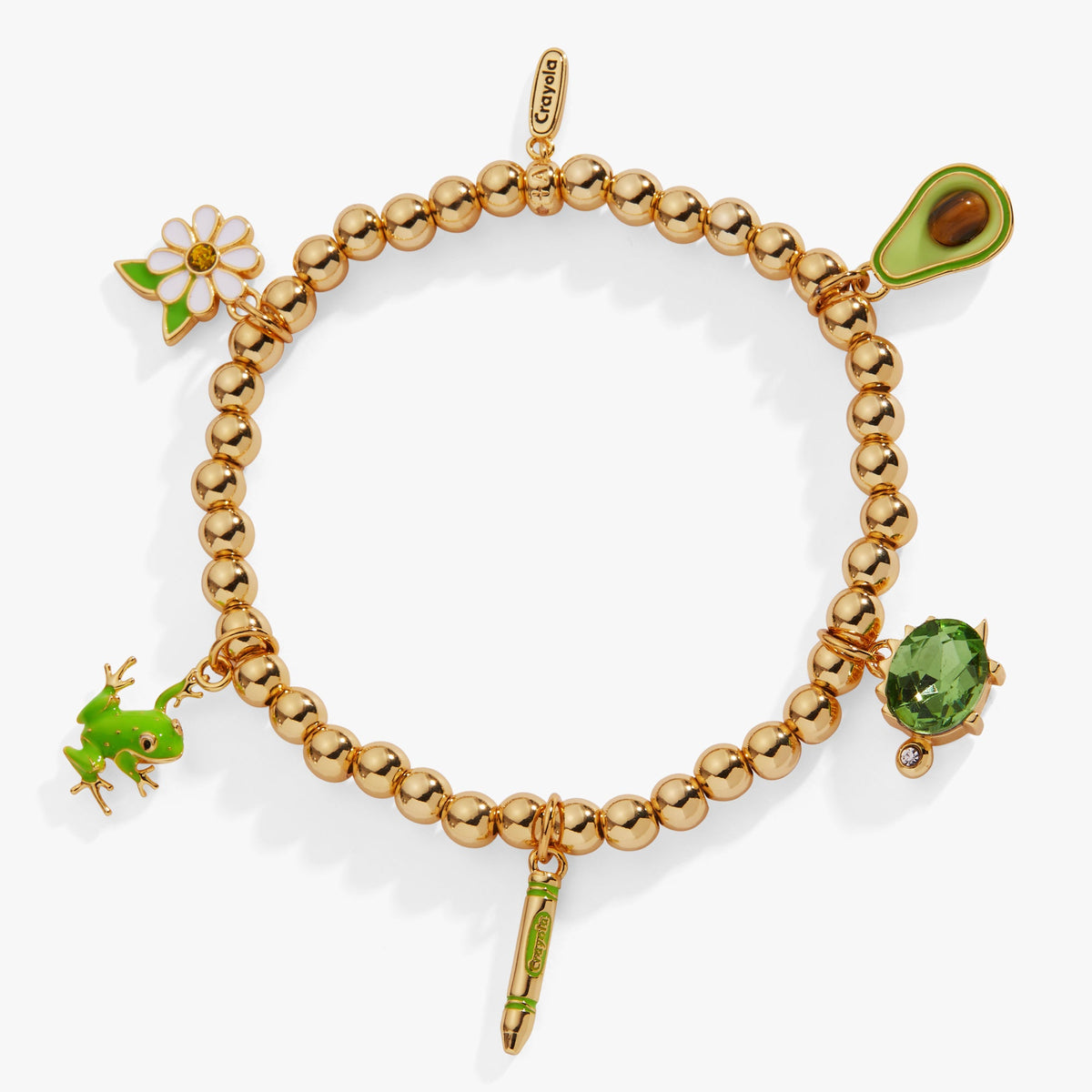 Crayola Fan Favorites Forest Green Charm Stretch Bracelet - Aaria Tees