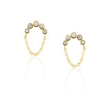 Crescent Chain CZ Studs Aaria Tees