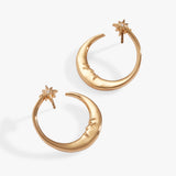 Crescent Moon Hoop Earrings - Aaria Tees Aaria Tees