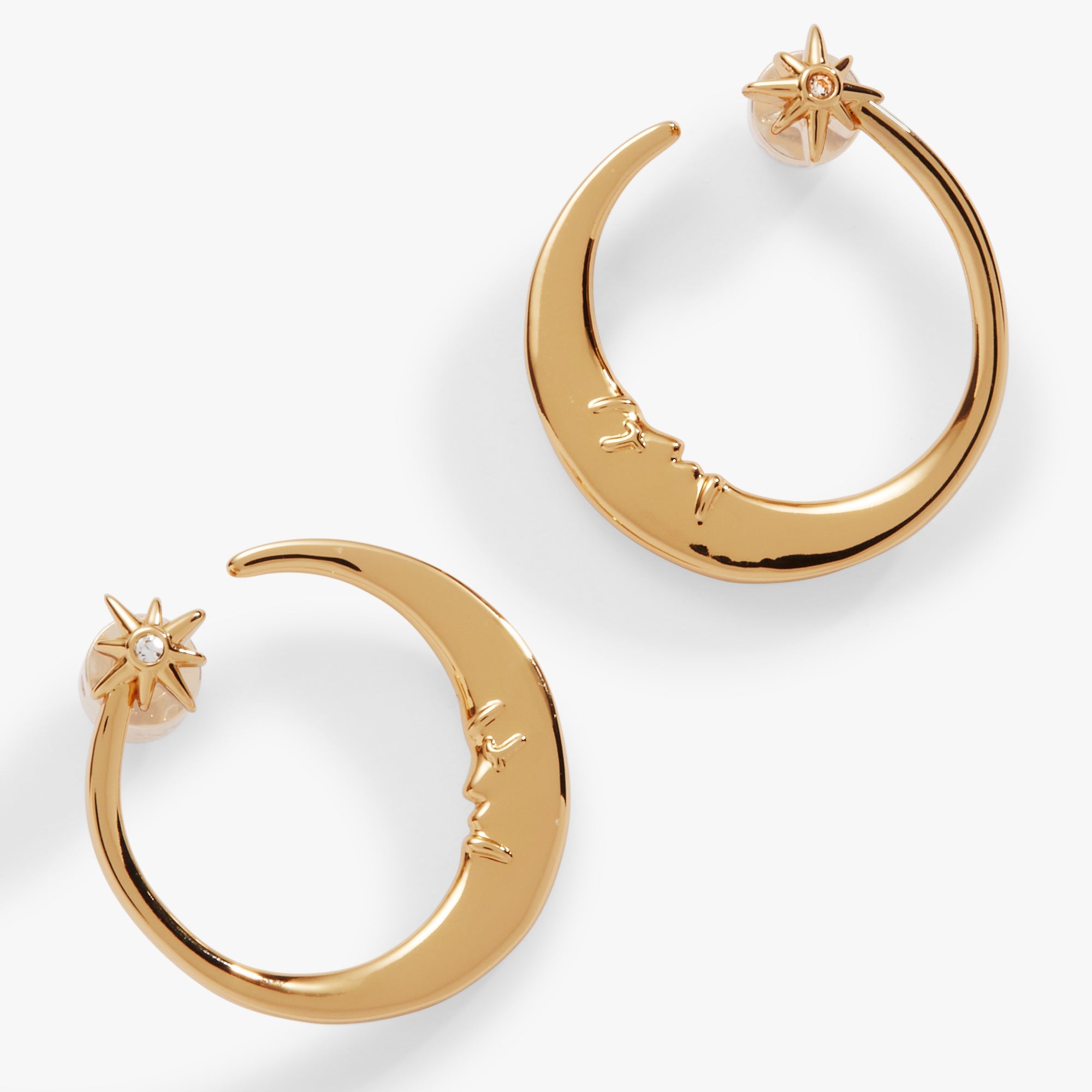 Crescent Moon Hoop Earrings - Aaria Tees Aaria Tees