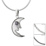 Crescent Moon Sterling Necklace - Aaria Tees Aaria Tees
