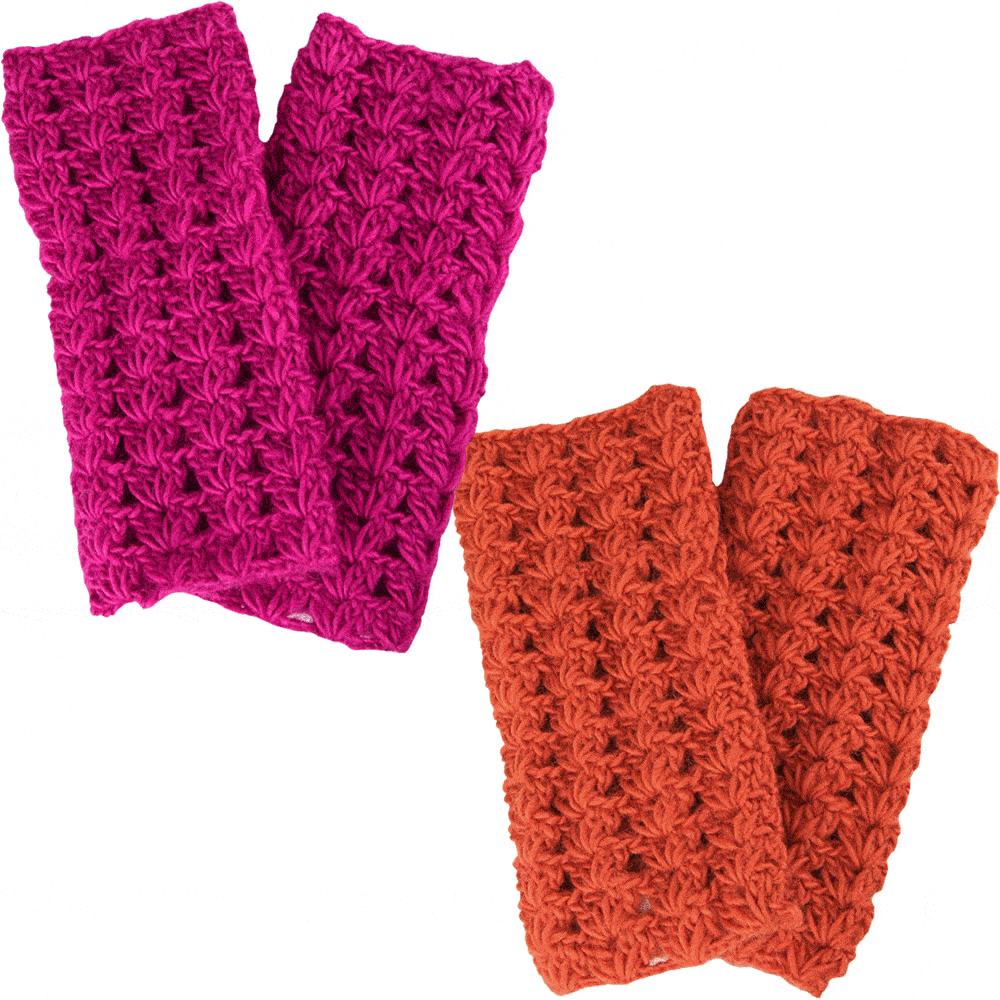 Crocheted Himalayan Fingerless Mittens - Aaria Tees Aaria Tees