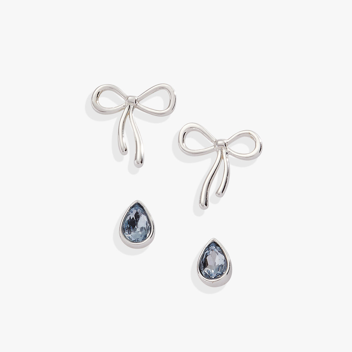 Bow & Teardrop Stud Earring Set - Aaria Tees