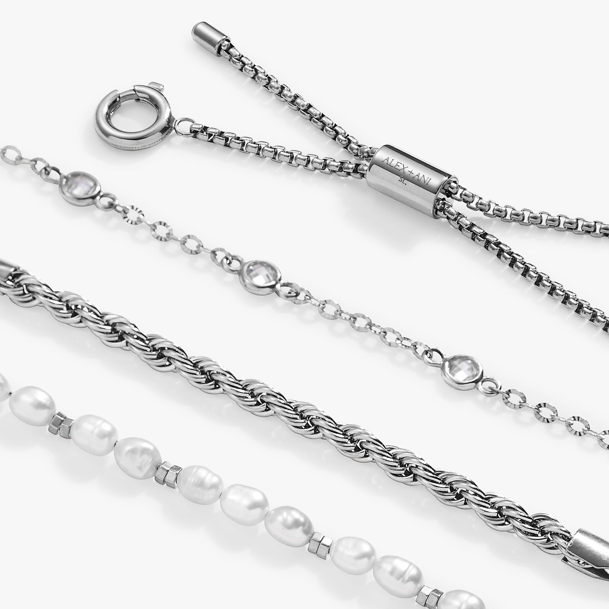 Crystal + Pearl Stranded™ Bracelet Set - Aaria Tees Aaria Tees