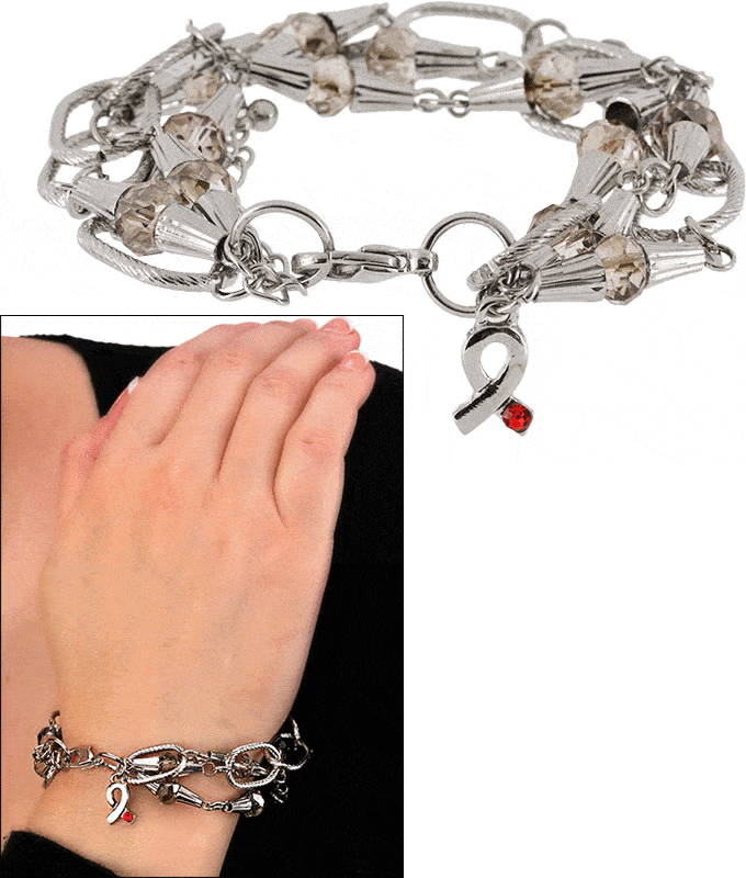 Crystal & Links Diabetes Awareness Bracelet - Aaria Tees Aaria Tees