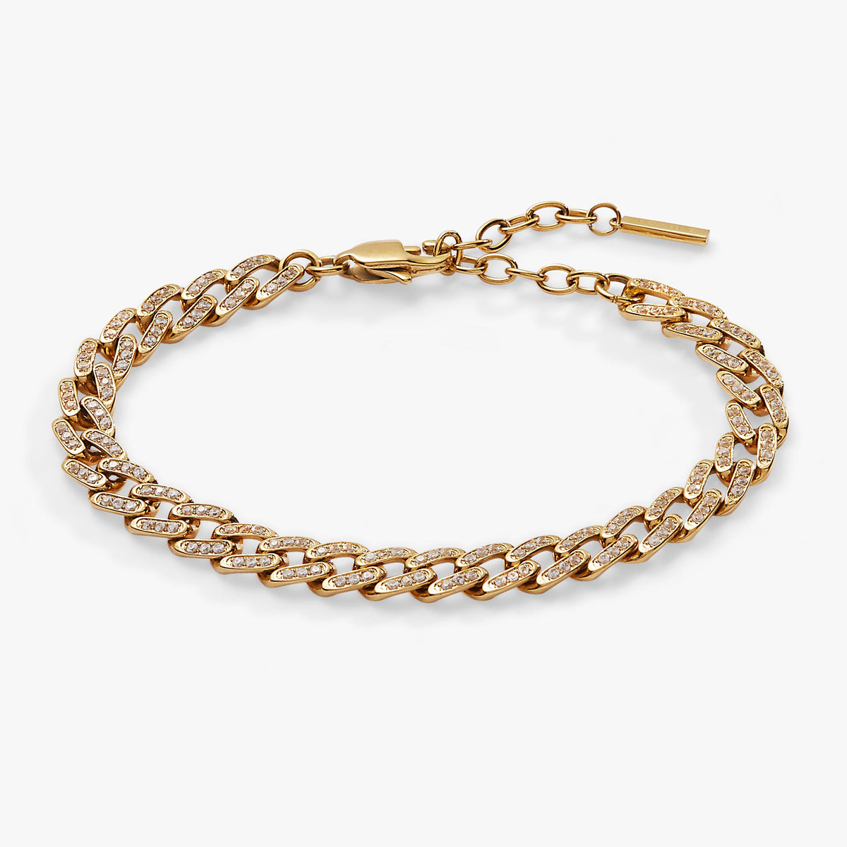 Crystal Pave Curb Chain Bracelet - Aaria Tees