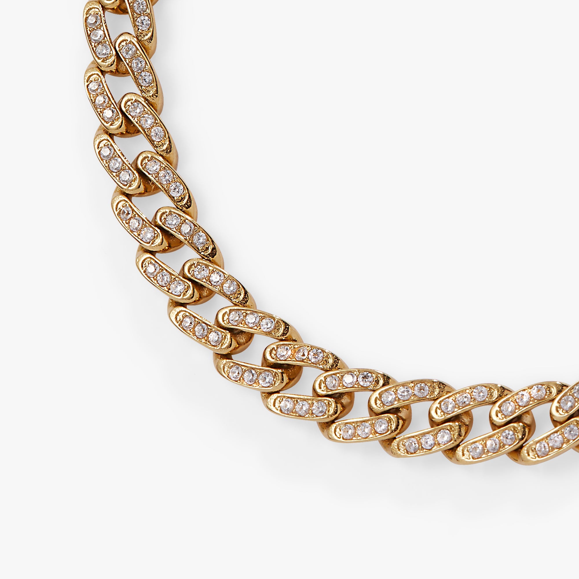 Crystal Pave Curb Chain Bracelet - Aaria Tees Aaria Tees