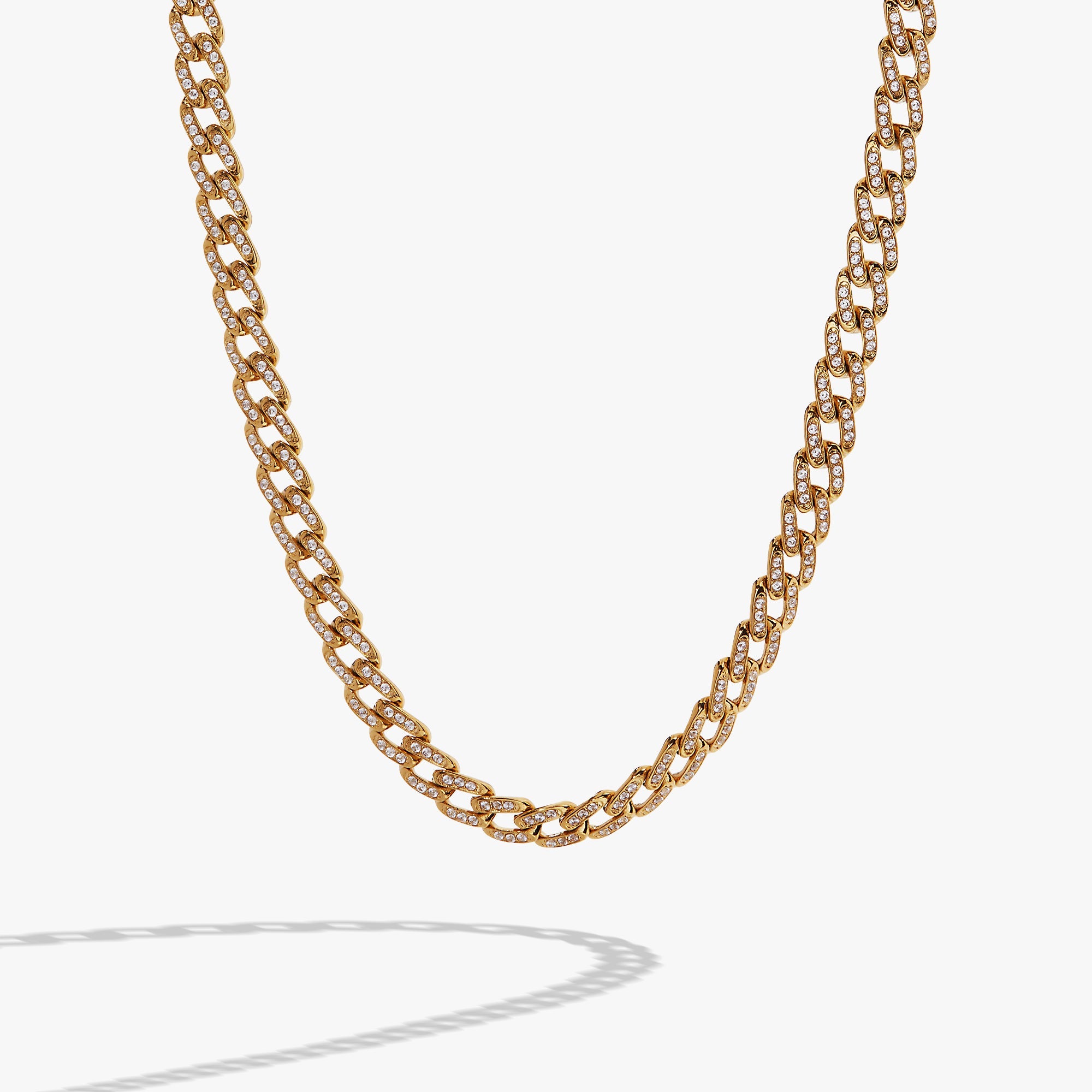 Crystal Pave Curb Chain Necklace - Aaria Tees Aaria Tees