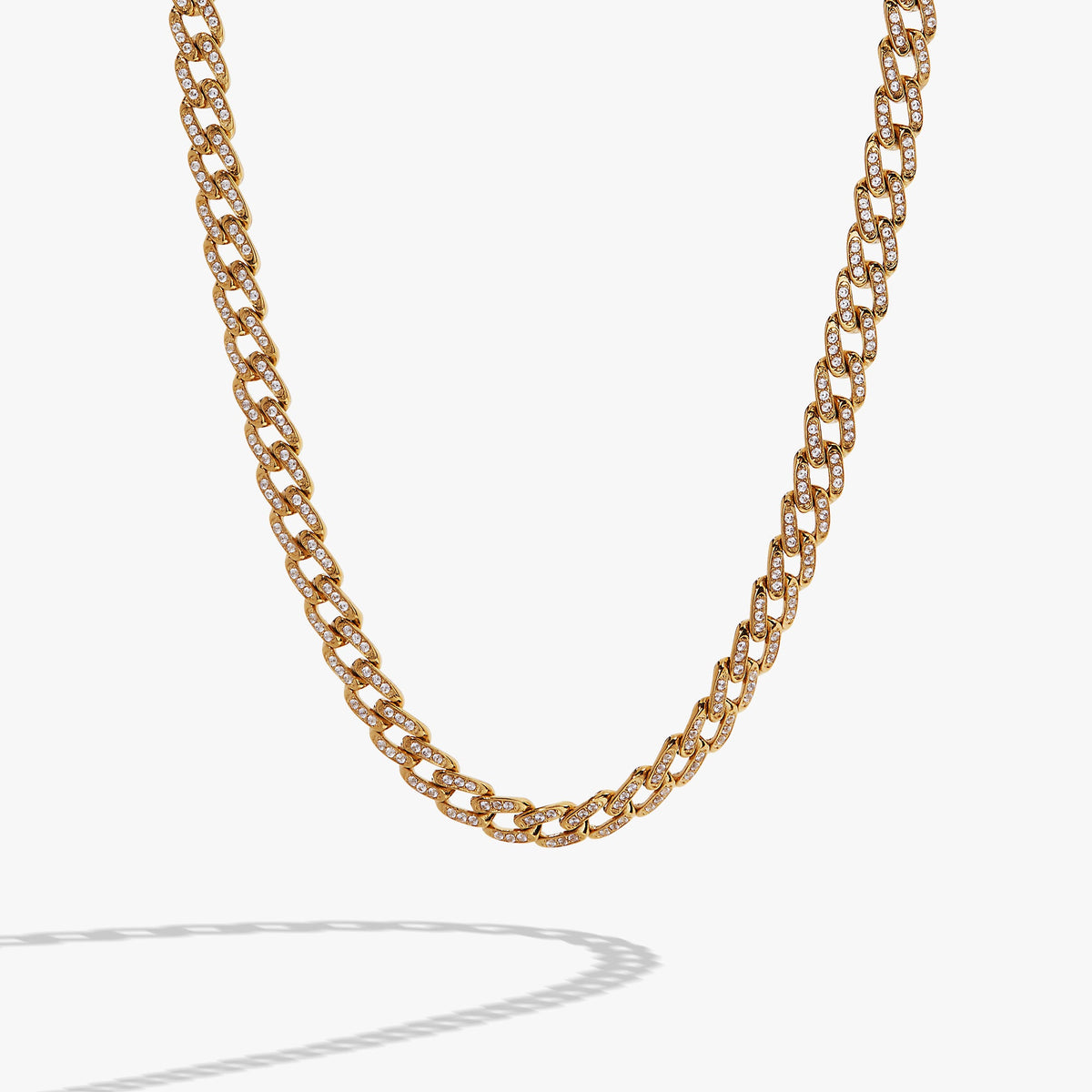 Crystal Pave Curb Chain Necklace - Aaria Tees