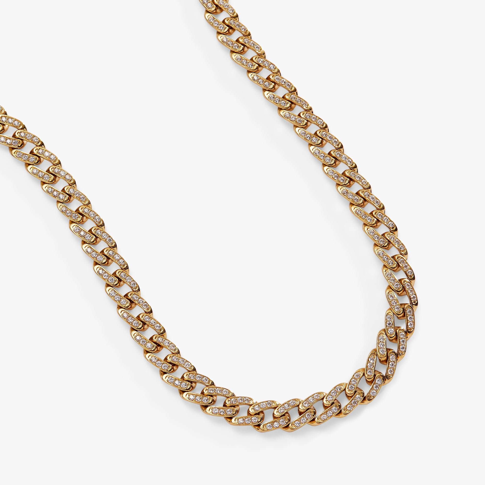 Crystal Pave Curb Chain Necklace - Aaria Tees Aaria Tees