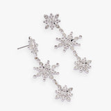 Crystal Snowflake Linear Earrings - Aaria Tees Aaria Tees