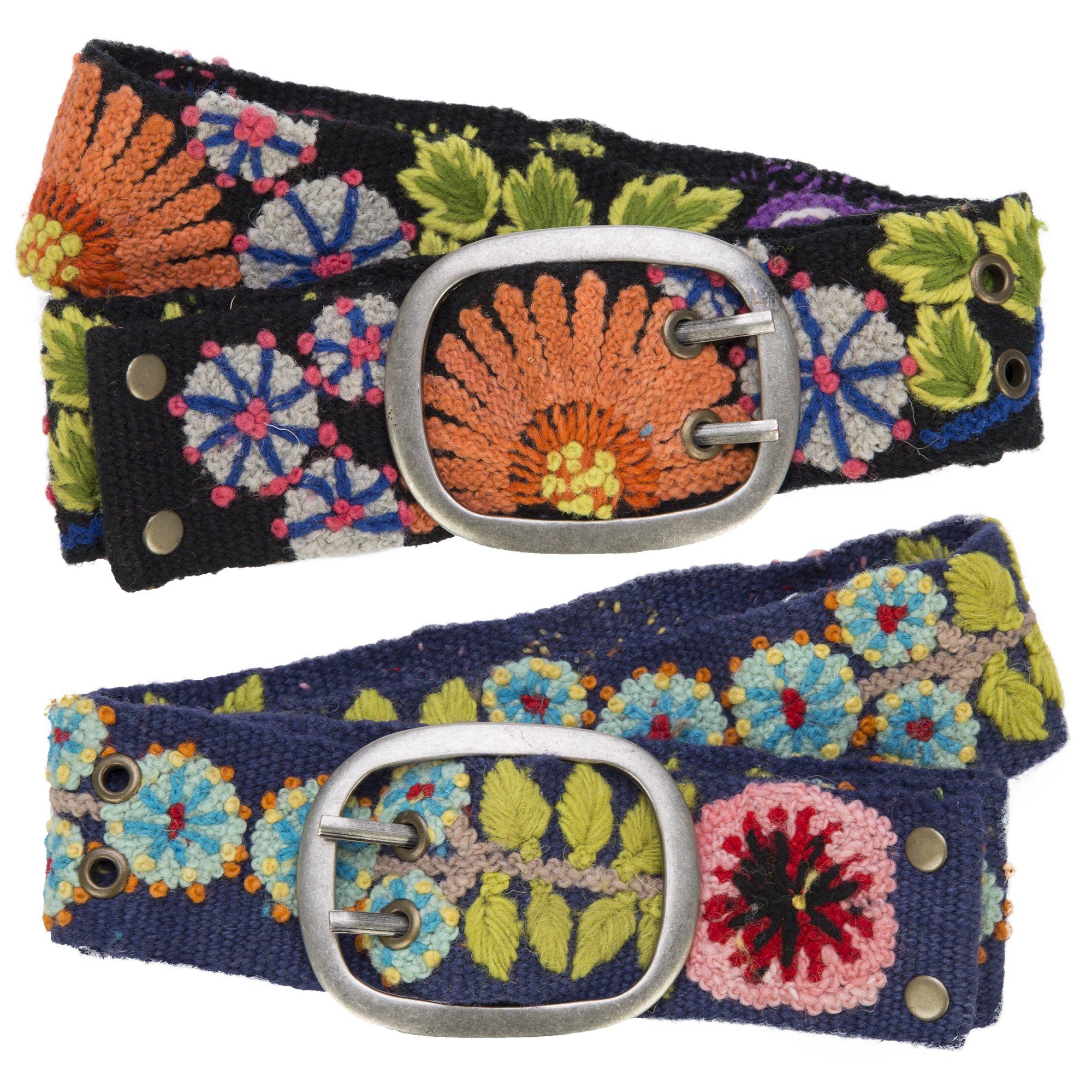 Cusco Flowers Embroidered Belt - Aaria Tees Aaria Tees