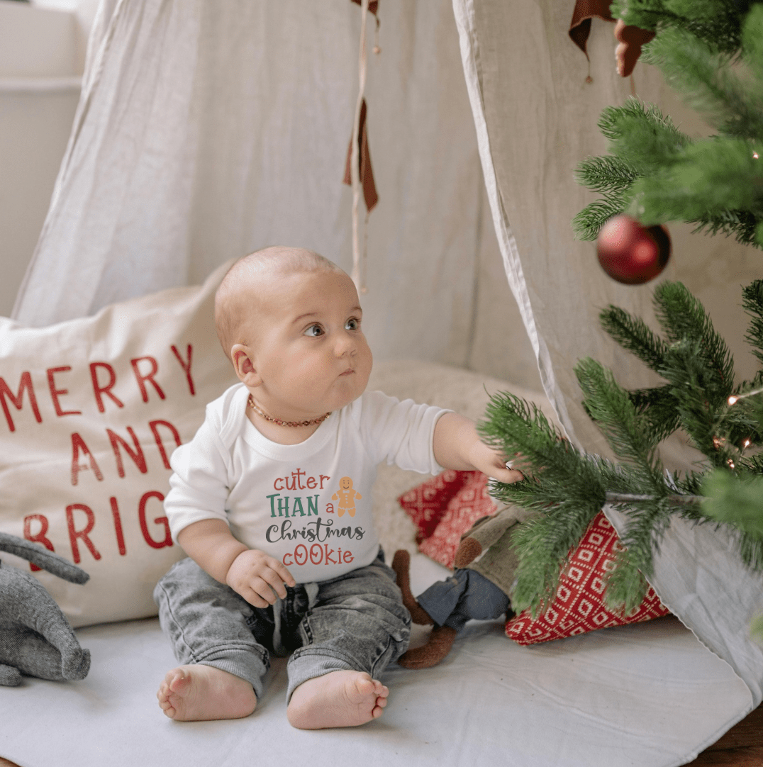 long sleeve graphic bodysuit | christmas cookie - Aaria Tees Aaria Tees