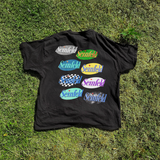 90s Seinfeld 'Logos' Washed Black Vintage Tee Aaria Tees