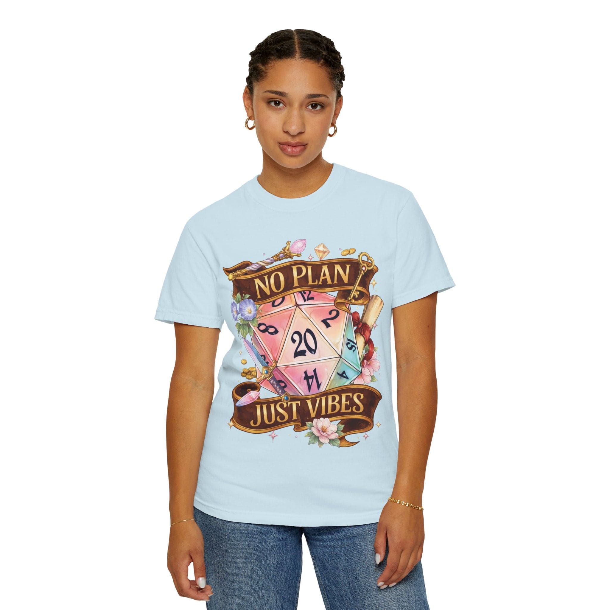 D&D Shirt No Plan Just Vibes - Comfort Colors - Aaria Tees Aaria Tees