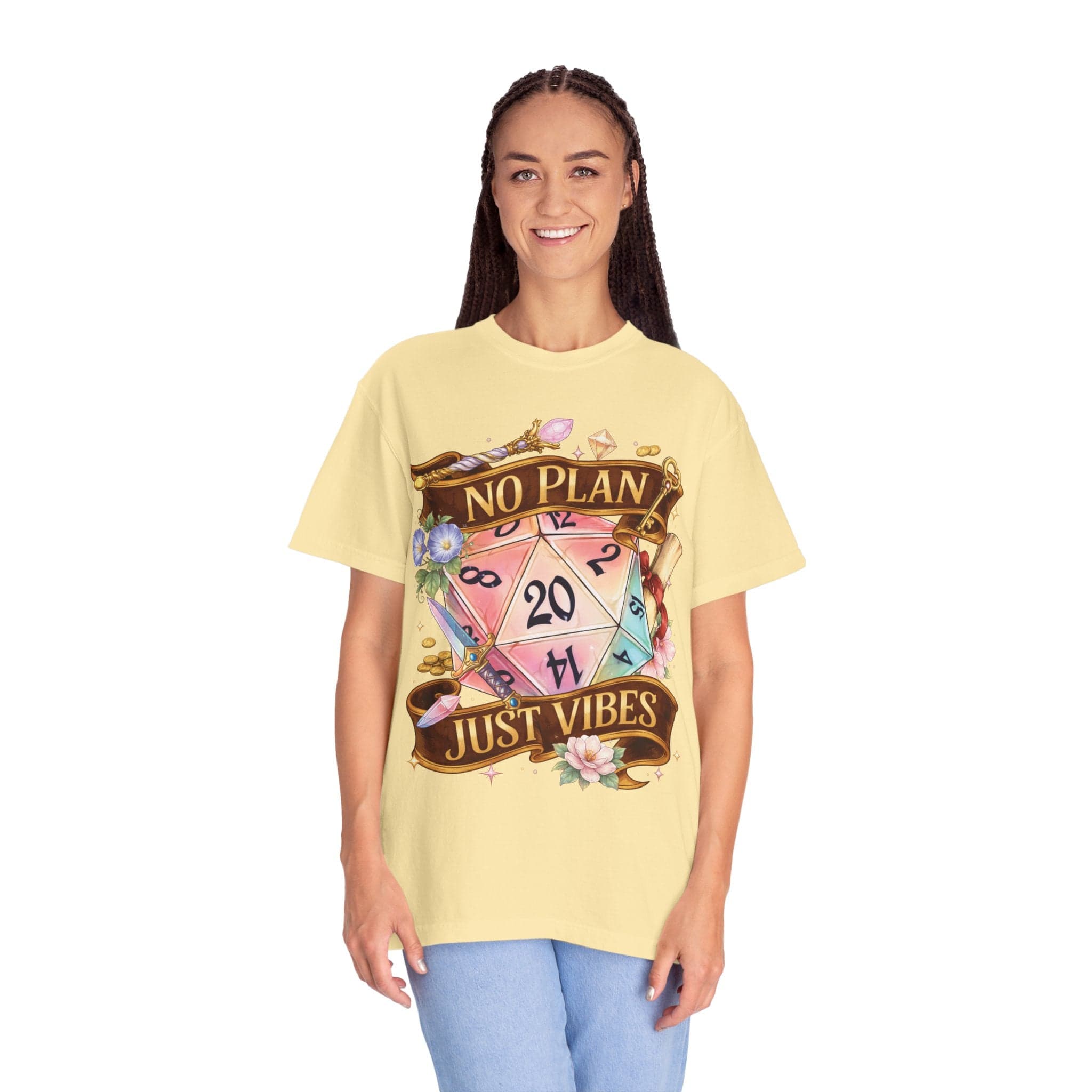 D&D Shirt No Plan Just Vibes - Comfort Colors - Aaria Tees Aaria Tees