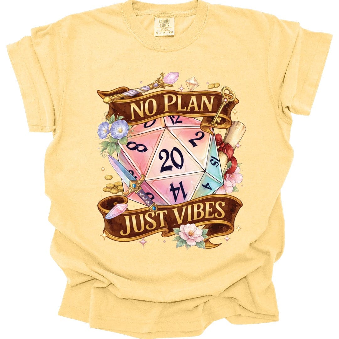 D&D Shirt No Plan Just Vibes - Comfort Colors - Aaria Tees Aaria Tees