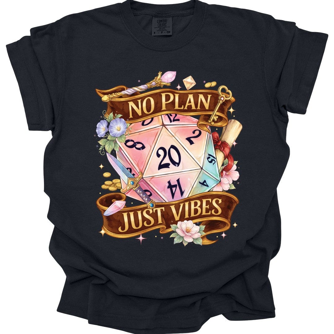 D&D Shirt No Plan Just Vibes - Comfort Colors - Aaria Tees Aaria Tees
