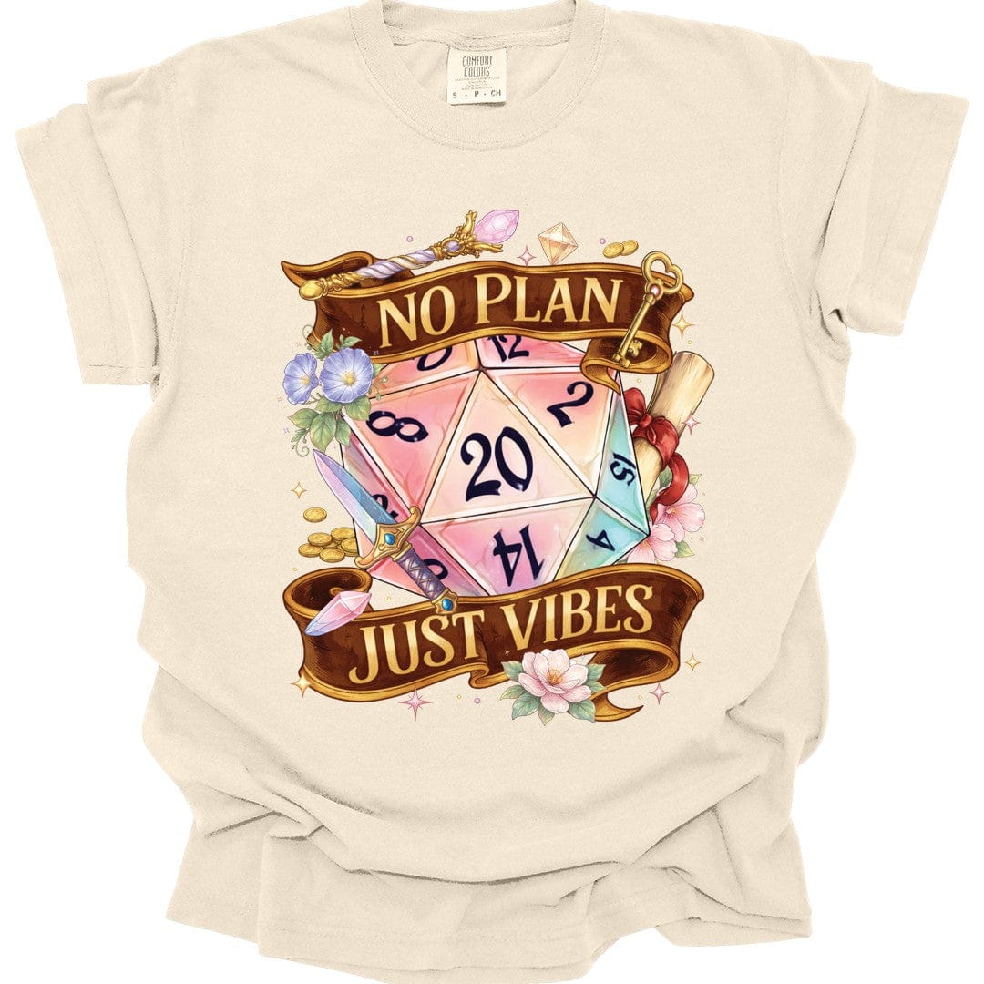 D&D Shirt No Plan Just Vibes - Comfort Colors - Aaria Tees