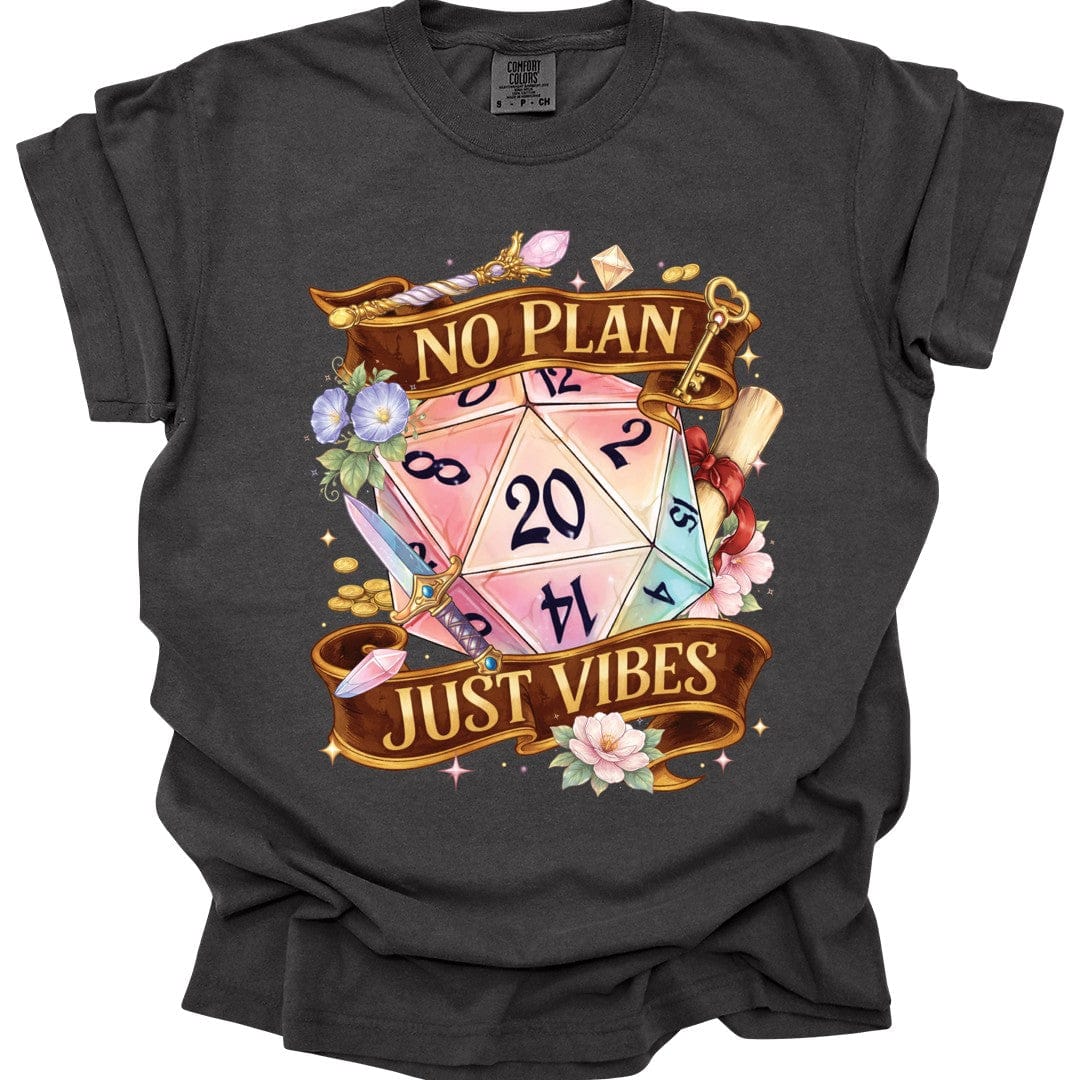 D&D Shirt No Plan Just Vibes - Comfort Colors - Aaria Tees Aaria Tees