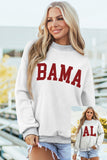 Light Grey AL/ BAMA Double Side Printed Mock Neck Reversible Sweatshirt Aaria Tees