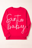 Fiery Red Christmas Santa Baby Tinsel Graphic Sweatshirt - Aaria Tees Aaria Tees