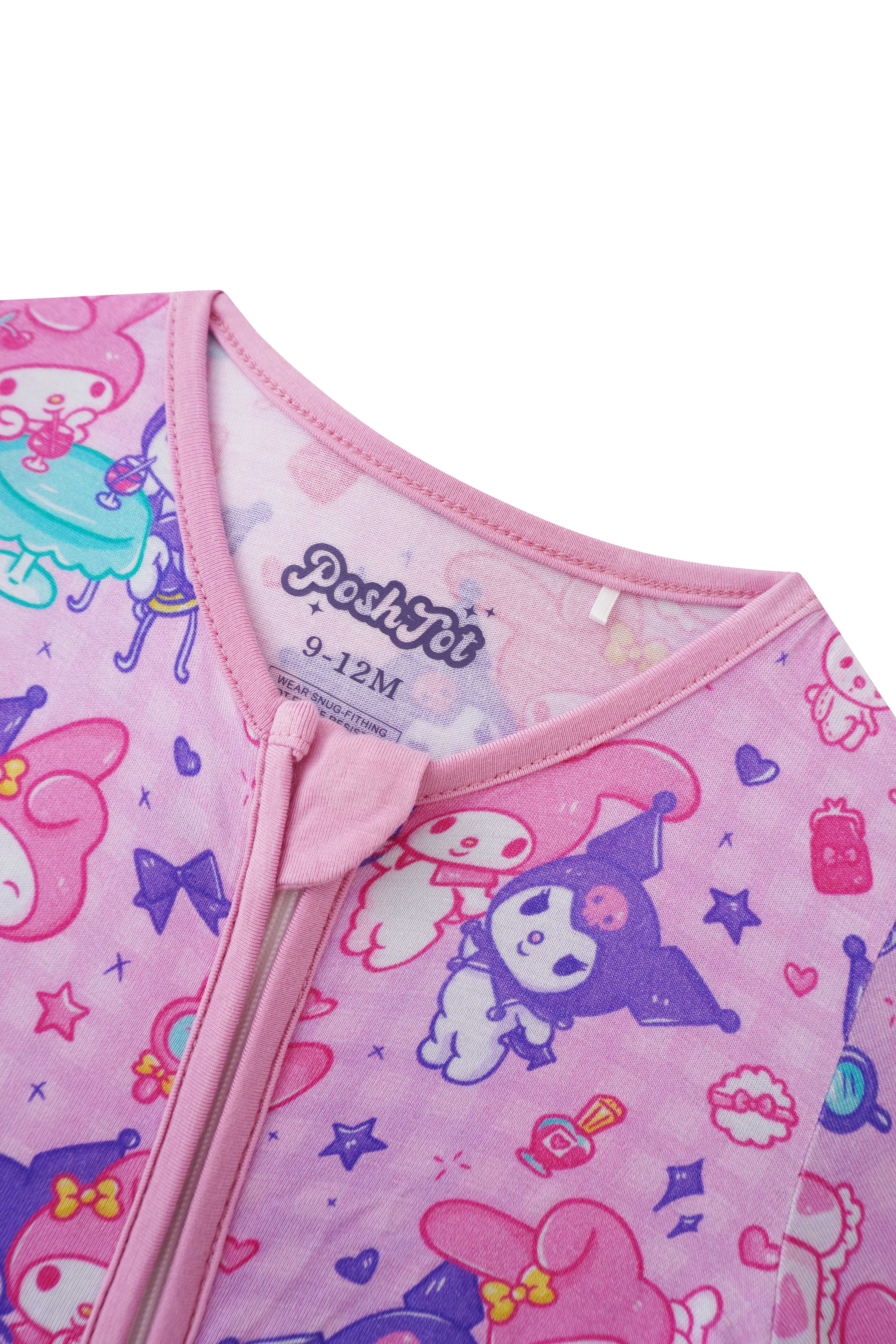 PoshTOT Sanrio Kuromi Bamboo Baby Convertible Zippy Romper - Aaria Tees Aaria Tees