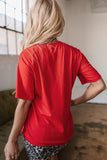 Tomato Red COWBOY Take Me Away Graphic Western Loose Tee Aaria Tees
