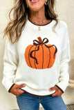 Chicory Coffee Fall Pumpkin Pattern Casual Pullover Sweater - Aaria Tees Aaria Tees