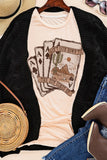 Khaki Western Poker Cards Graphic T Shirt - Aaria Tees Aaria Tees