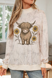 Khaki Western Print Camo Command Casual Sweatshirt Aaria Tees